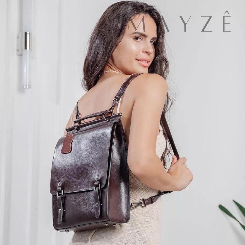 Mochila Acadêmica Couro Legítimo Noelle™ - Averra