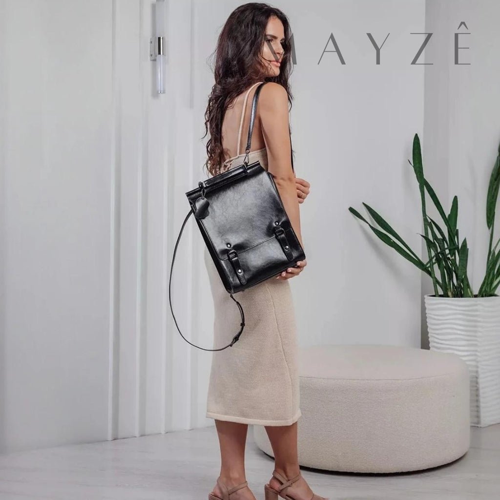 Mochila Acadêmica Couro Legítimo Noelle™ - Averra