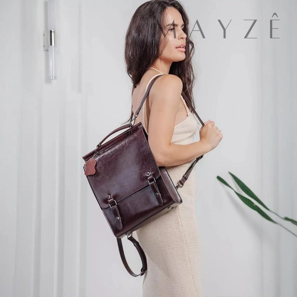 Mochila Acadêmica Couro Legítimo Noelle™ - Averra