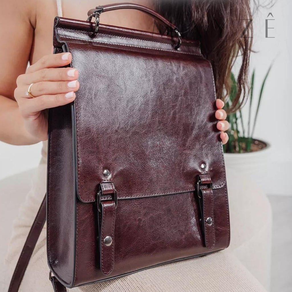 Mochila Acadêmica Couro Legítimo Noelle™ - Averra