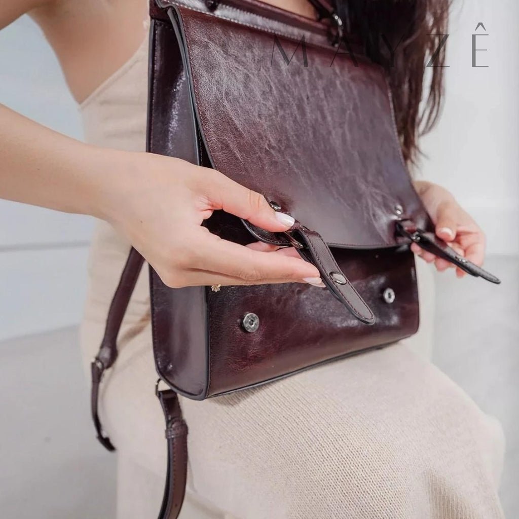 Mochila Acadêmica Couro Legítimo Noelle™ - Averra