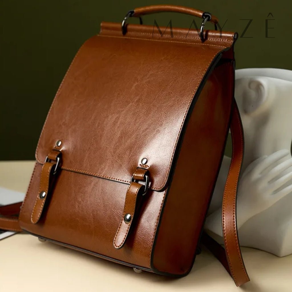 Mochila Acadêmica Couro Legítimo Noelle™ - Averra