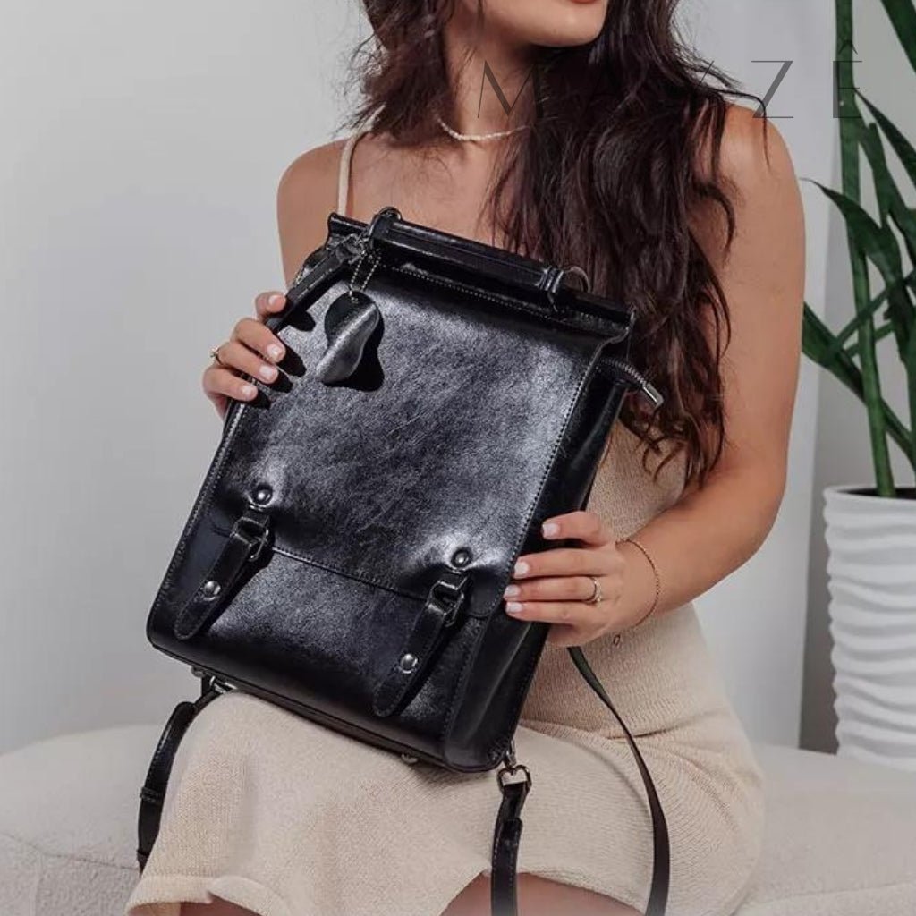 Mochila Acadêmica Couro Legítimo Noelle™ - Averra