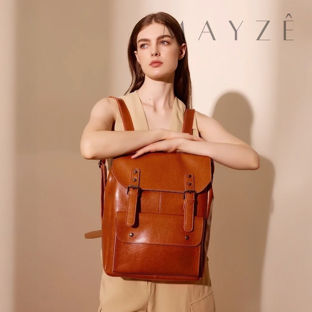 Mochila Couro Legítimo Acadêmica Ayla™ - Averra