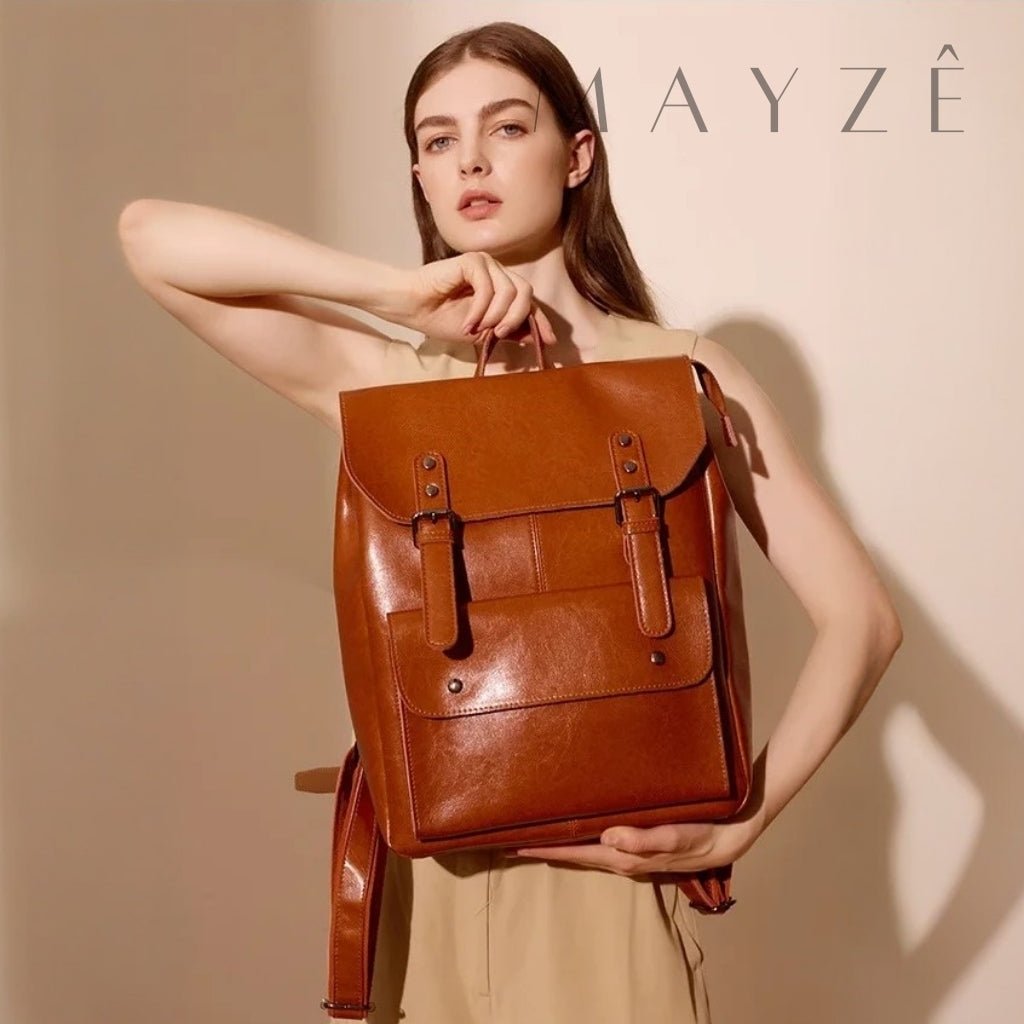 Mochila Couro Legítimo Acadêmica Ayla™ - Averra