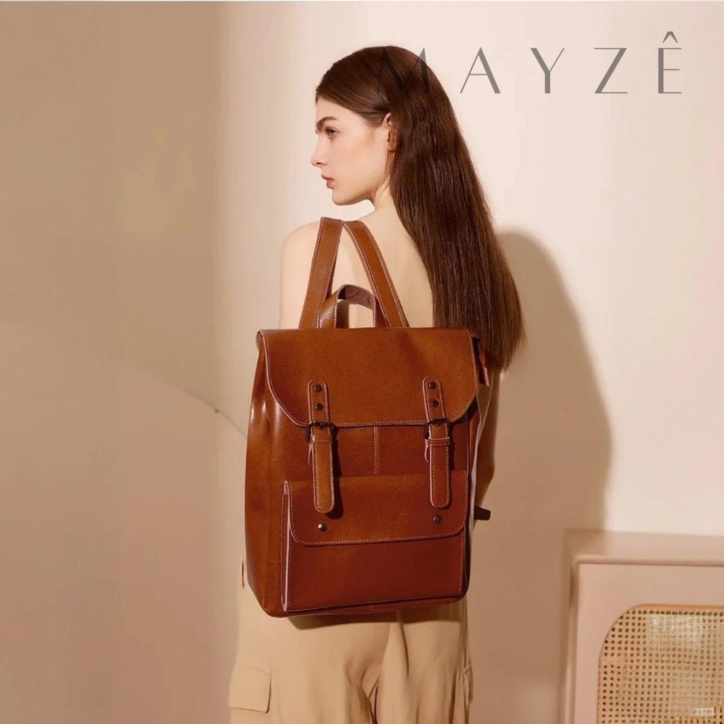 Mochila Couro Legítimo Acadêmica Ayla™ - Averra