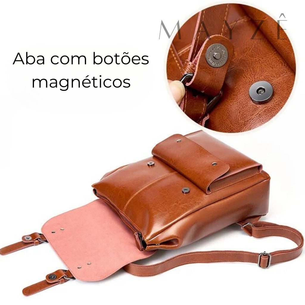 Mochila Couro Legítimo Acadêmica Ayla™ - Averra